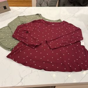 NWT Bundle of 2 Girls LS Flowy LS Toos